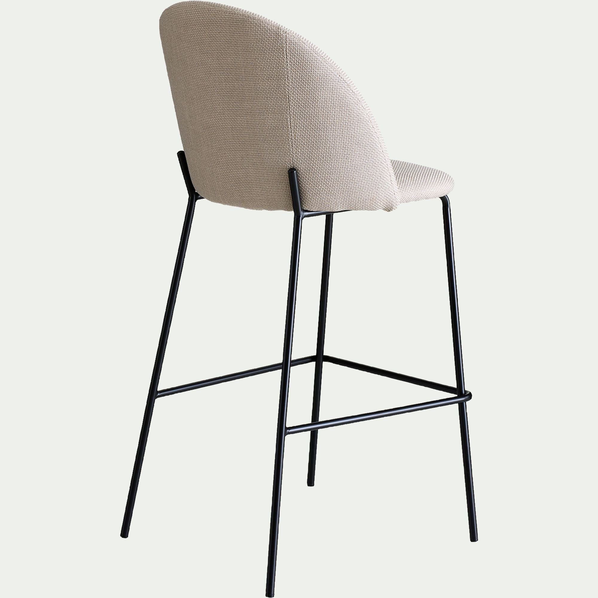 FIONA - Chaise de bar en tissu H75cm - beige