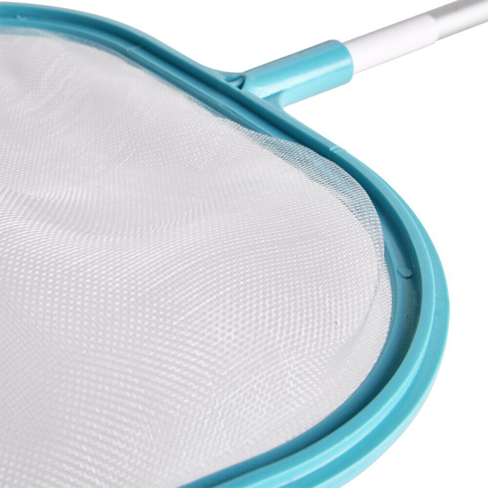 épuisette de piscine perche avec manche alu et plastique bleu L155cm