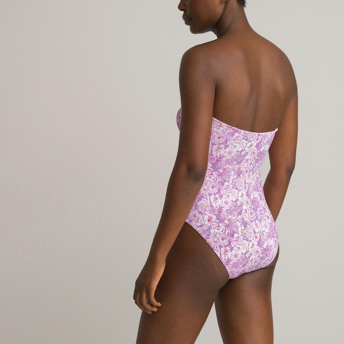 Maillot de bain 1 pièce bustier, maille reliéfée
