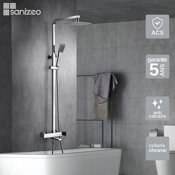 Colonne de Doucheet Baignoire Anti-Calcaire Chrome IMEX FIYI BDF016-B