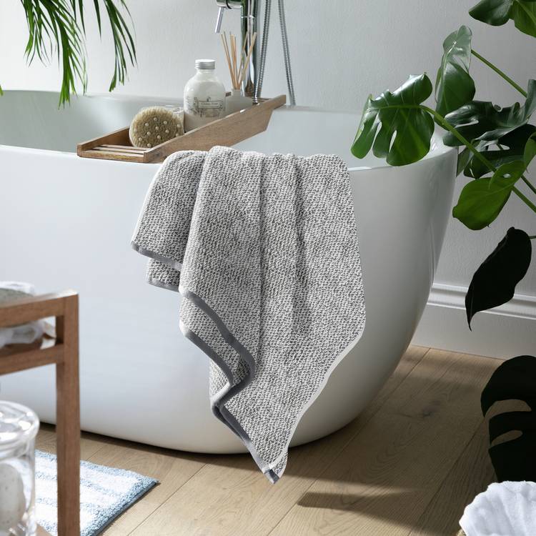 Habitat Marl Bath Towel - Black