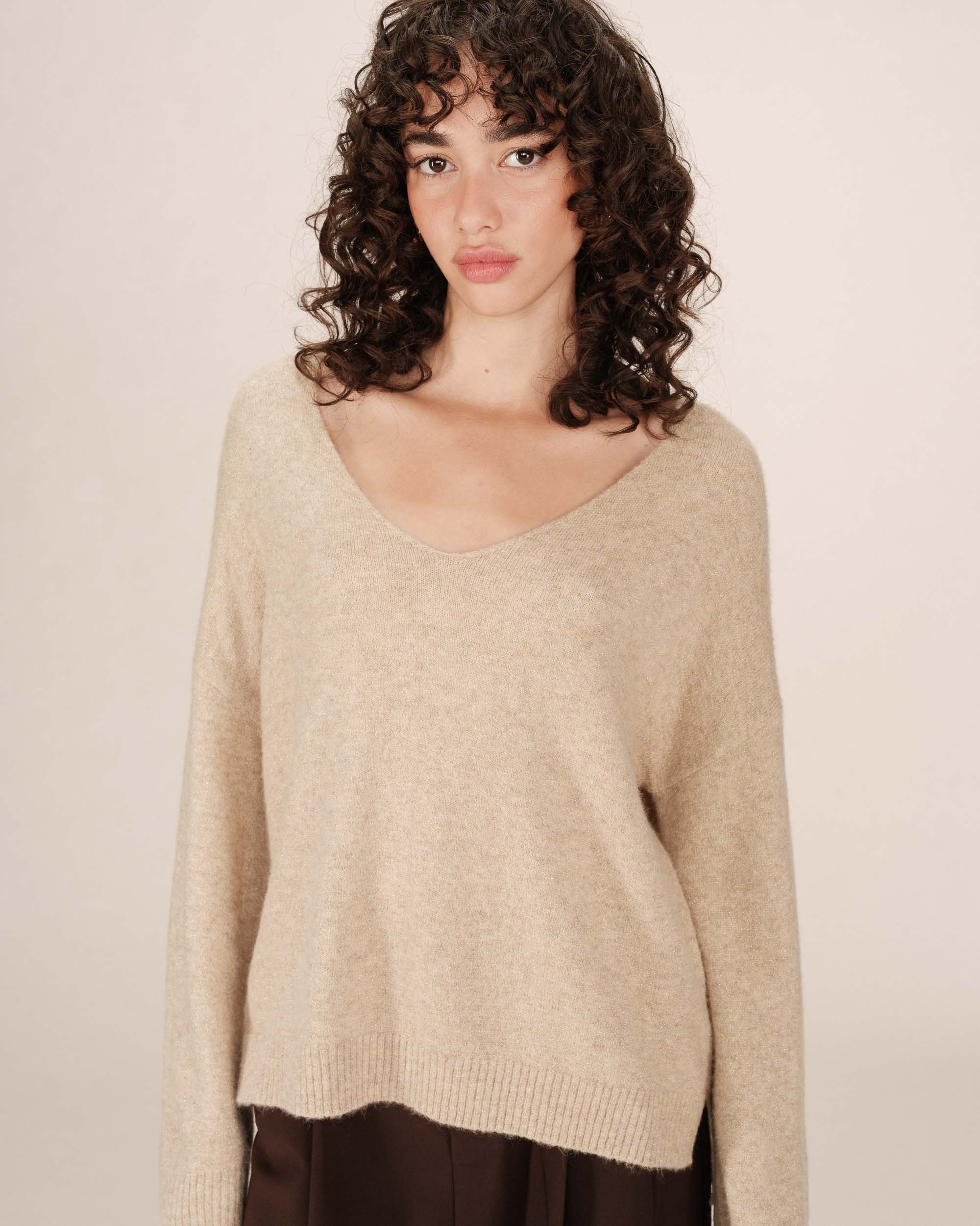 Pull en lurex vanille Salvador