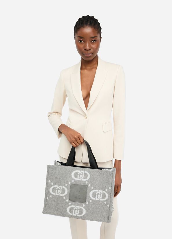 Shopping bag grande con logo