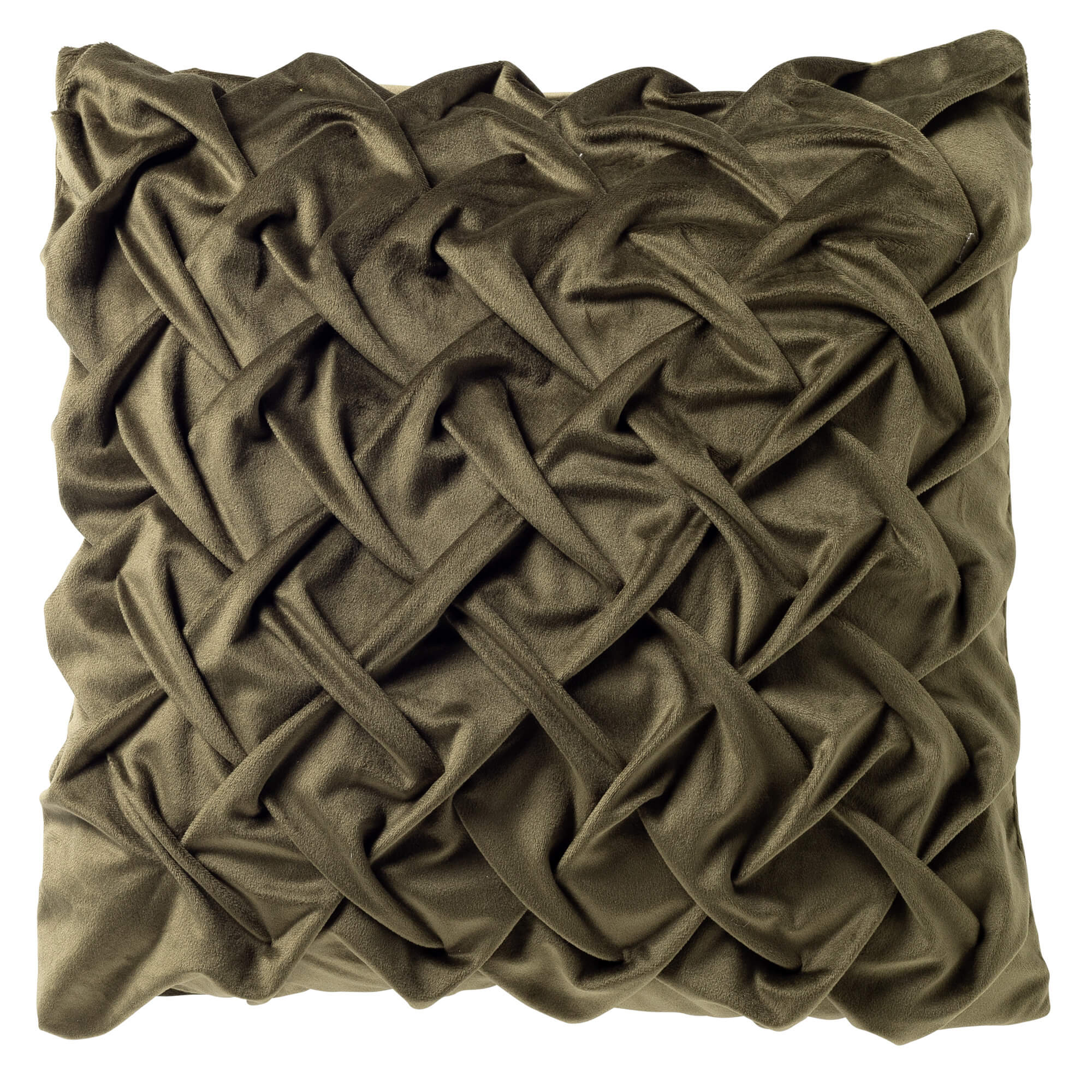 MIRA - sierkussen 45x45 cm - 3D-vlechtpatroon - Mayfly - groen