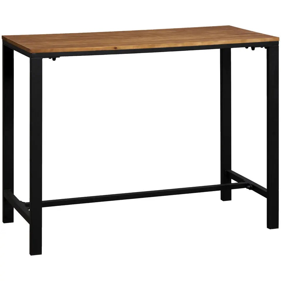 Bartafel Luuk - zwart/naturel - 120x60x92 cm