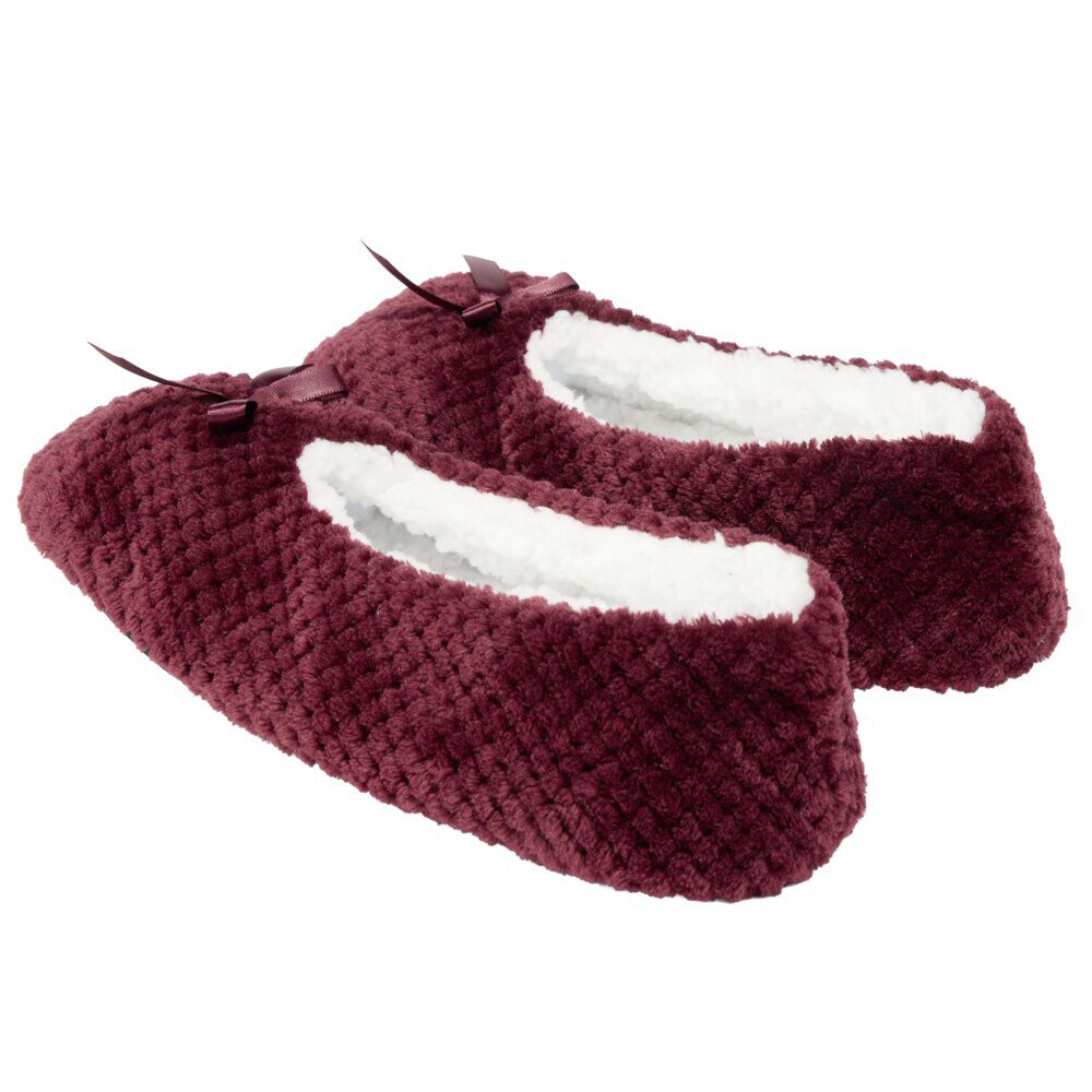 Chaussons ballerines fourrés femme rouge bordeaux 40/41