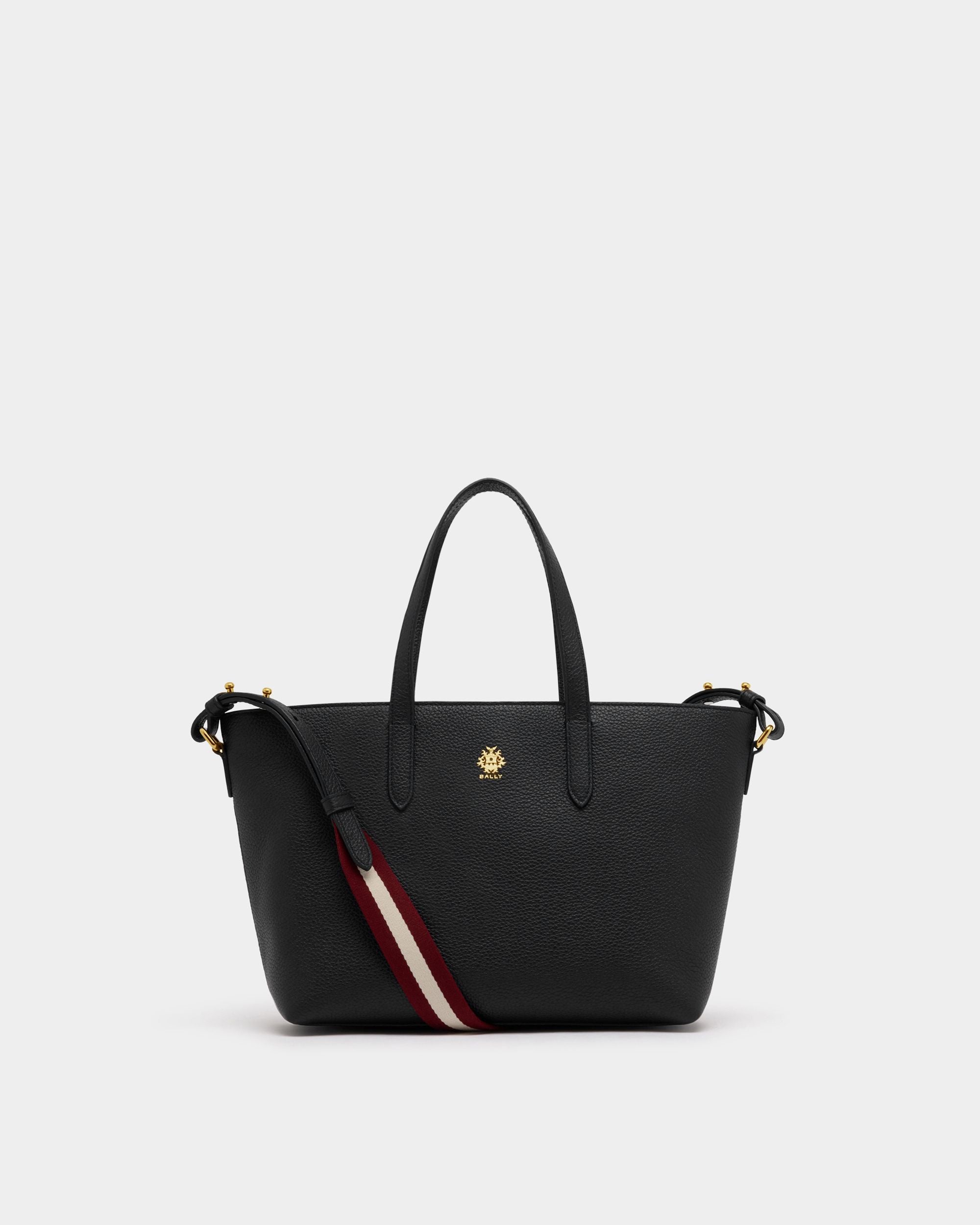Tote Hera aus genarbtem Leder in Schwarz