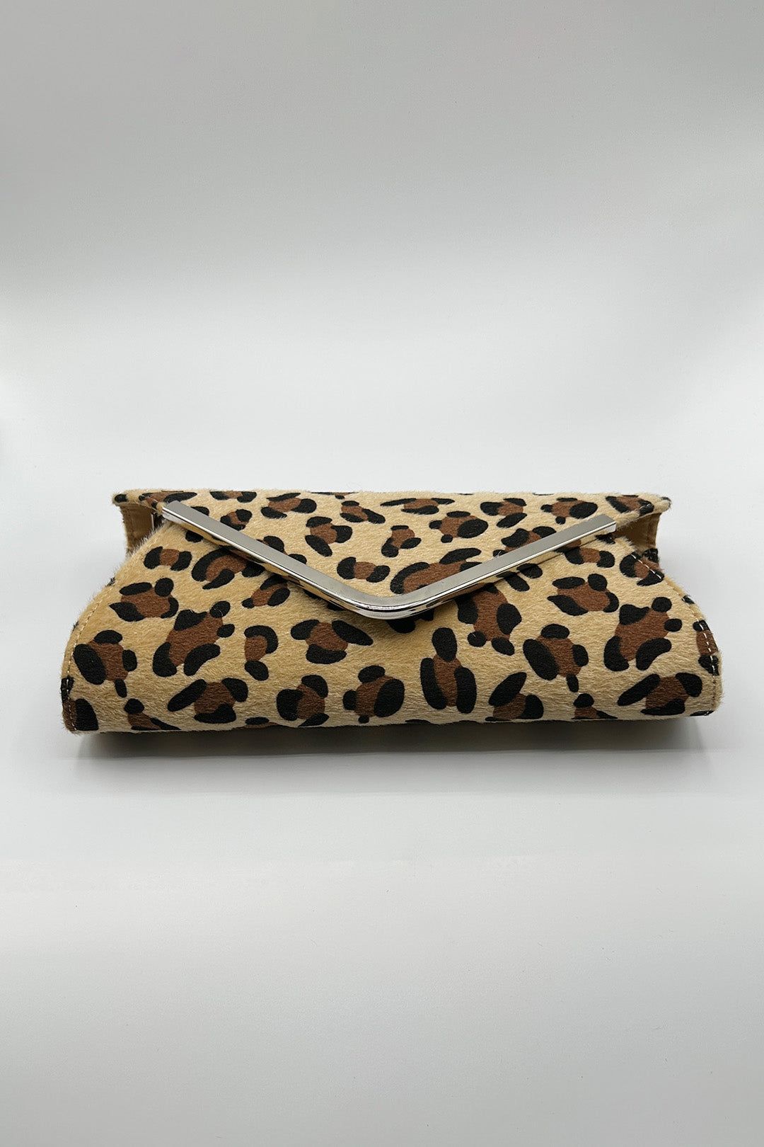 SVNX Leopard Clutch Bag in Light Beige