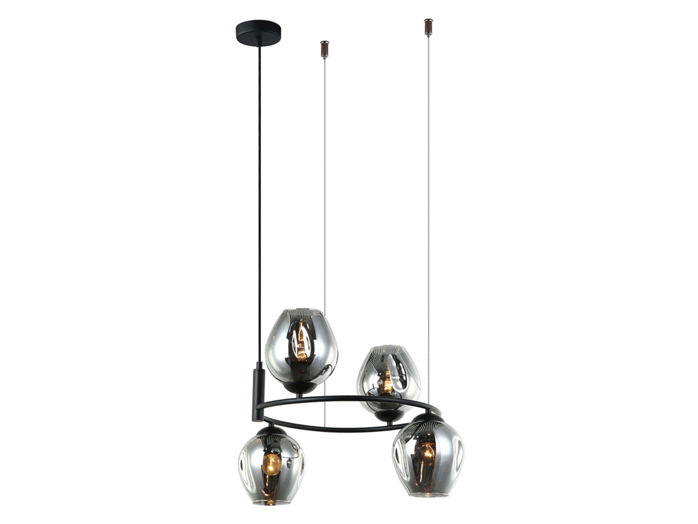 Lampa wisząca Roxane4-punktowa szklana czarna
