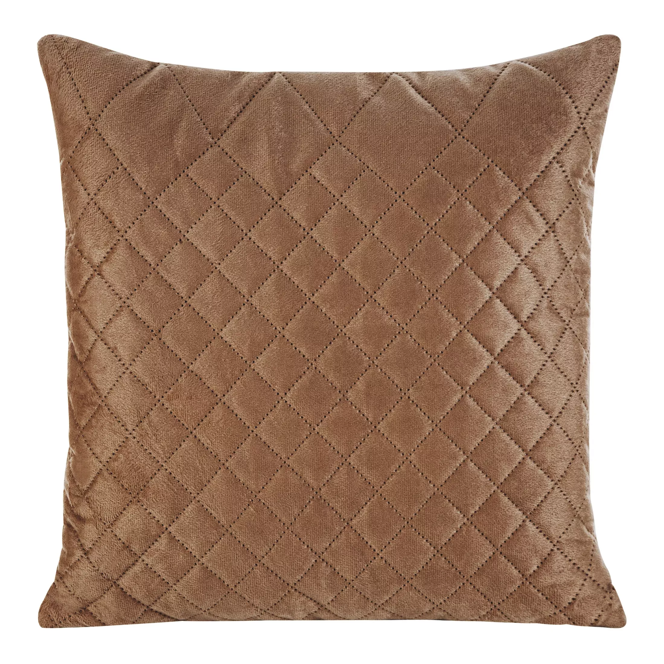Poszewka na poduszkę 40x40 cm welwetowa ceglasta pikowana metodą hot press w geometryczny wzór LUIZ 3 DESIGN 91