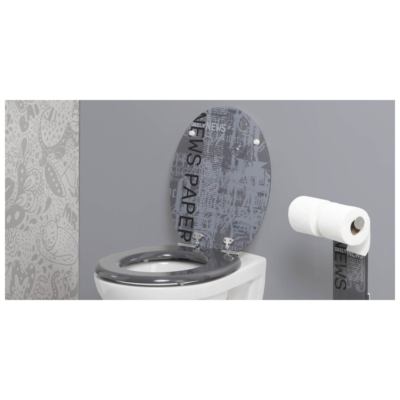 Abattant de toilette Grafic Line Newspaper en mdf ALLIBERT