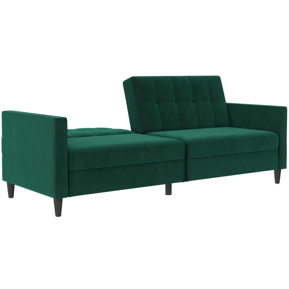 Hartford - 3-zits slaapbank donkergroen fluweel