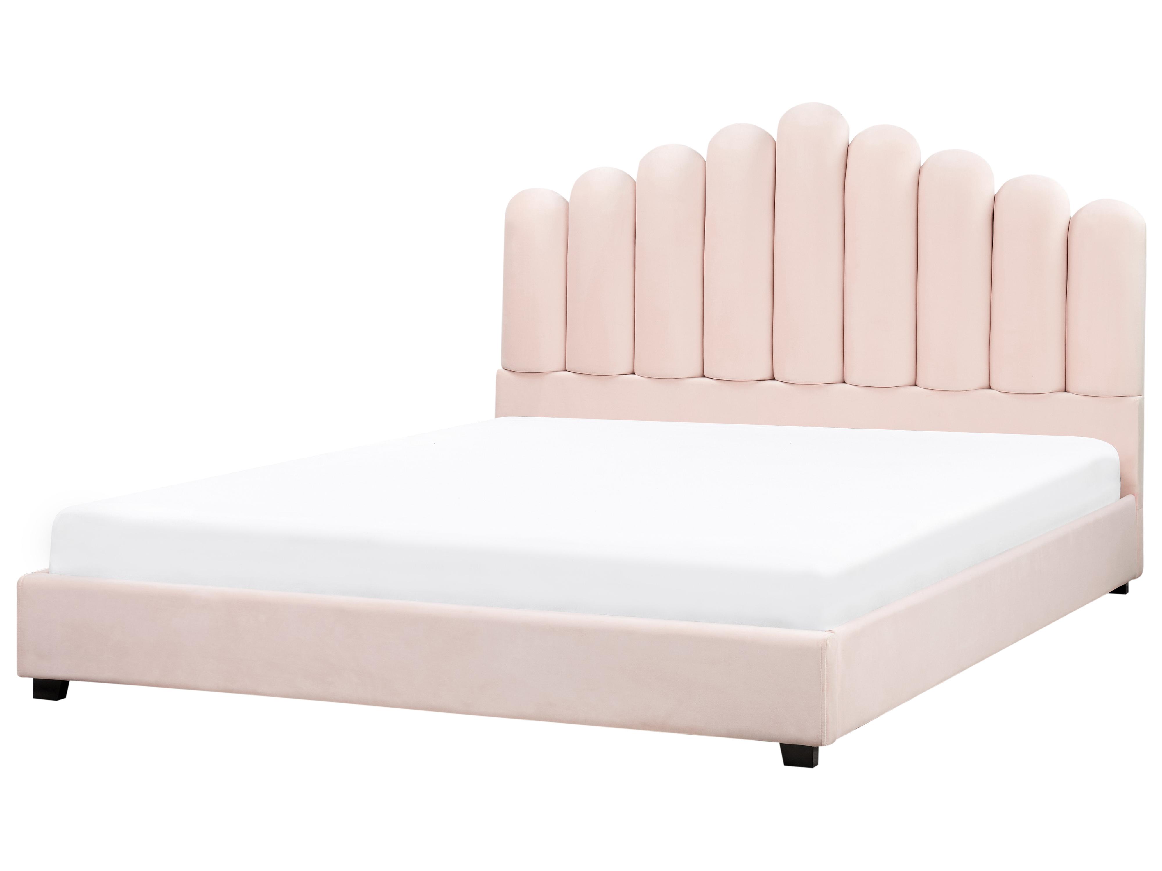 Bed Velvet VINCENNES 180 x 200 cm (EU Super King) Pastel Pink