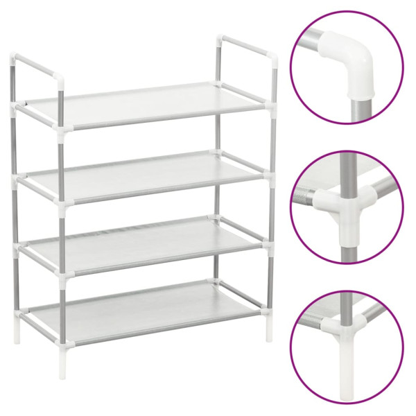Półka na buty Srebrny 60 x 29 x 71 cm Tkanina vidaXL