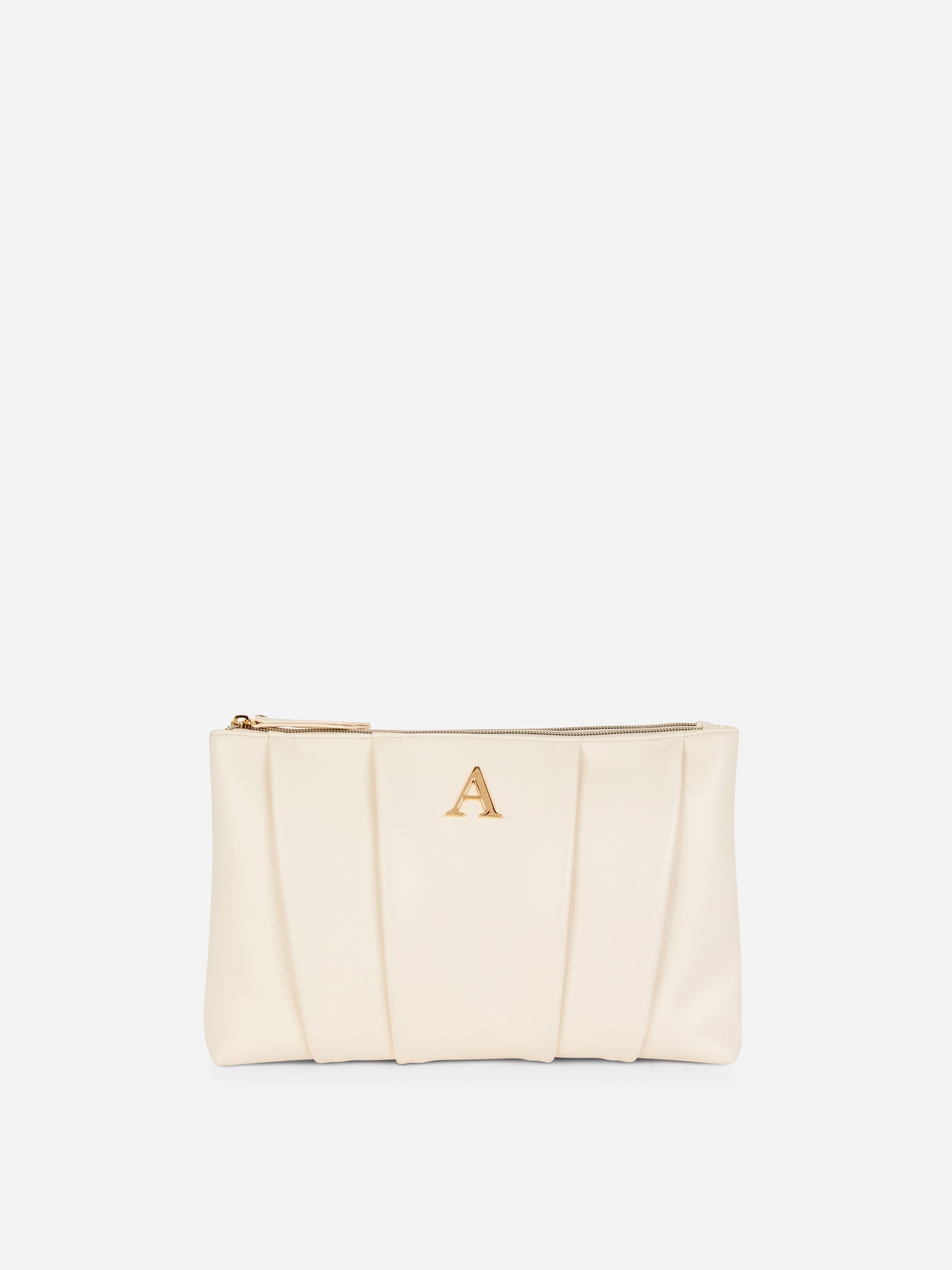 Faux Leather Initial Toiletry Bag