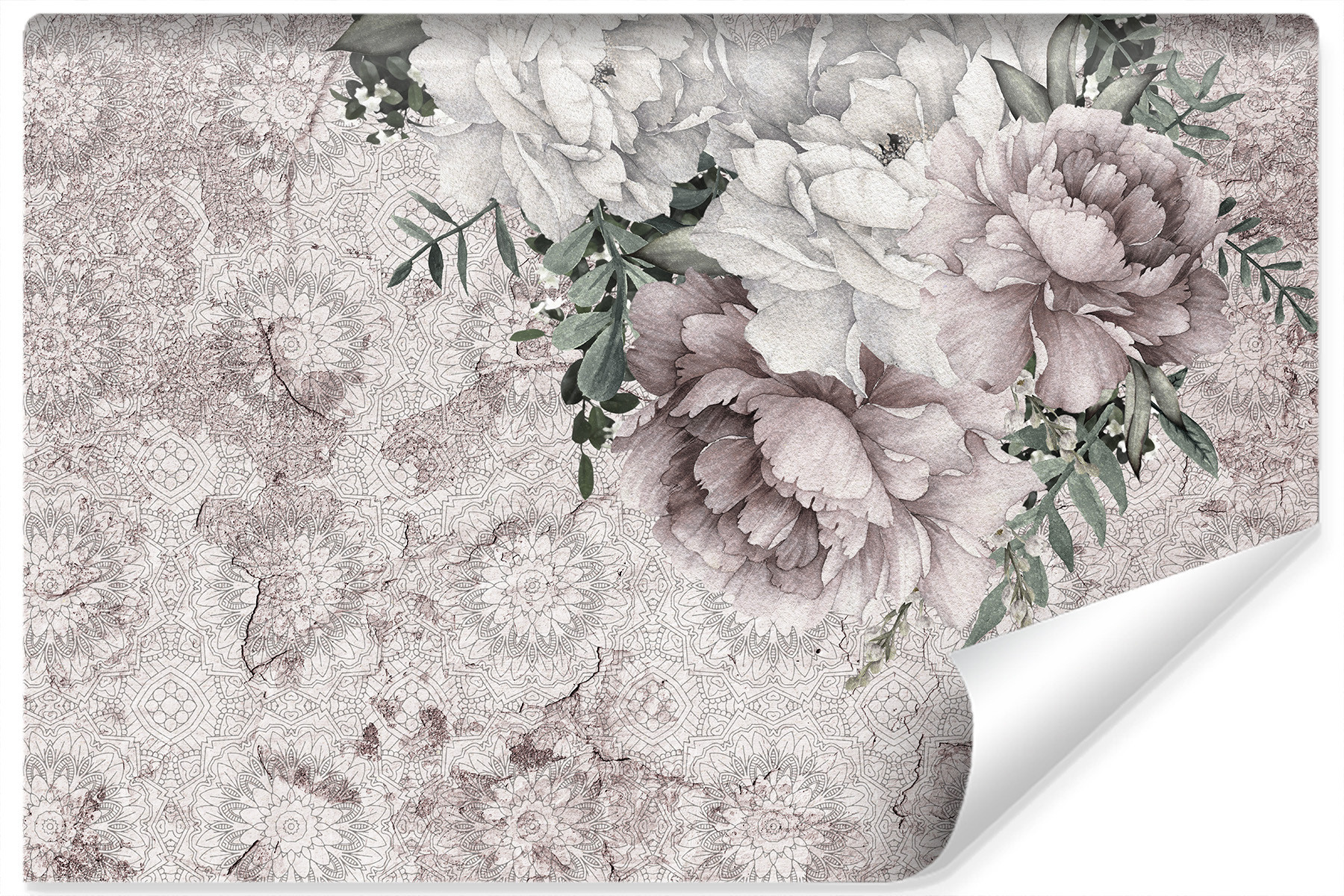 Fototapeta Ścienna PIWONIE Ornamenty 3D 90x60cm