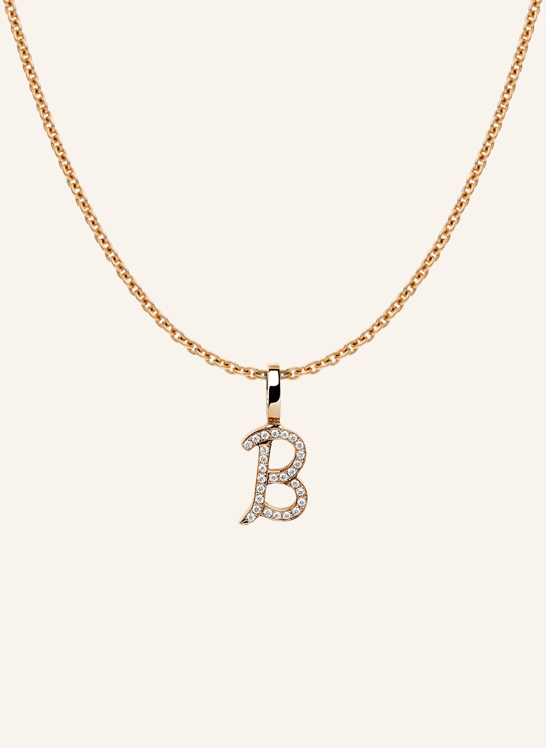 CADA Kette TINY DIAMOND LETTER B
