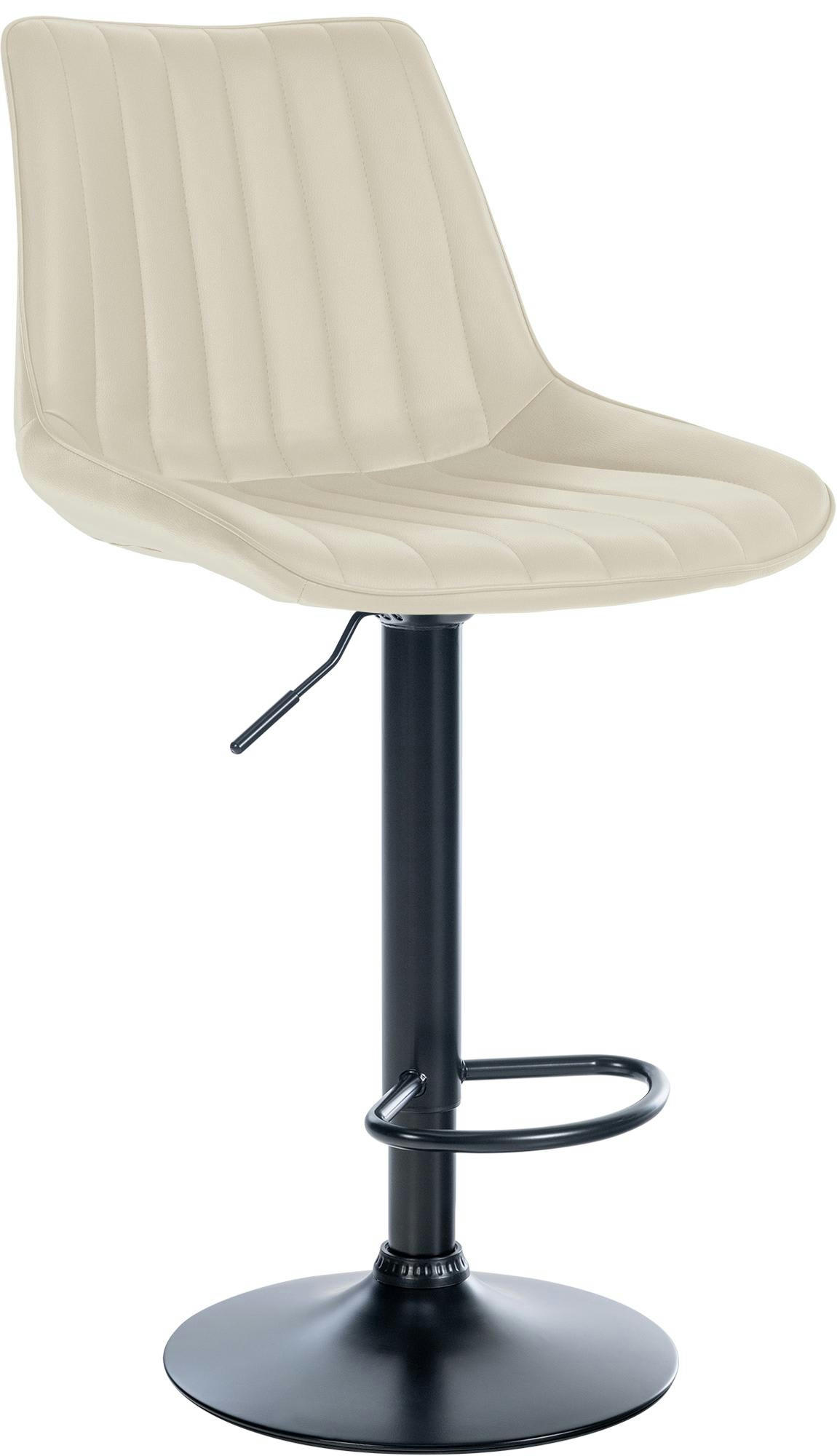 TONI - Tabouret de bar similicuir ajustable pivotant similicuir Crème