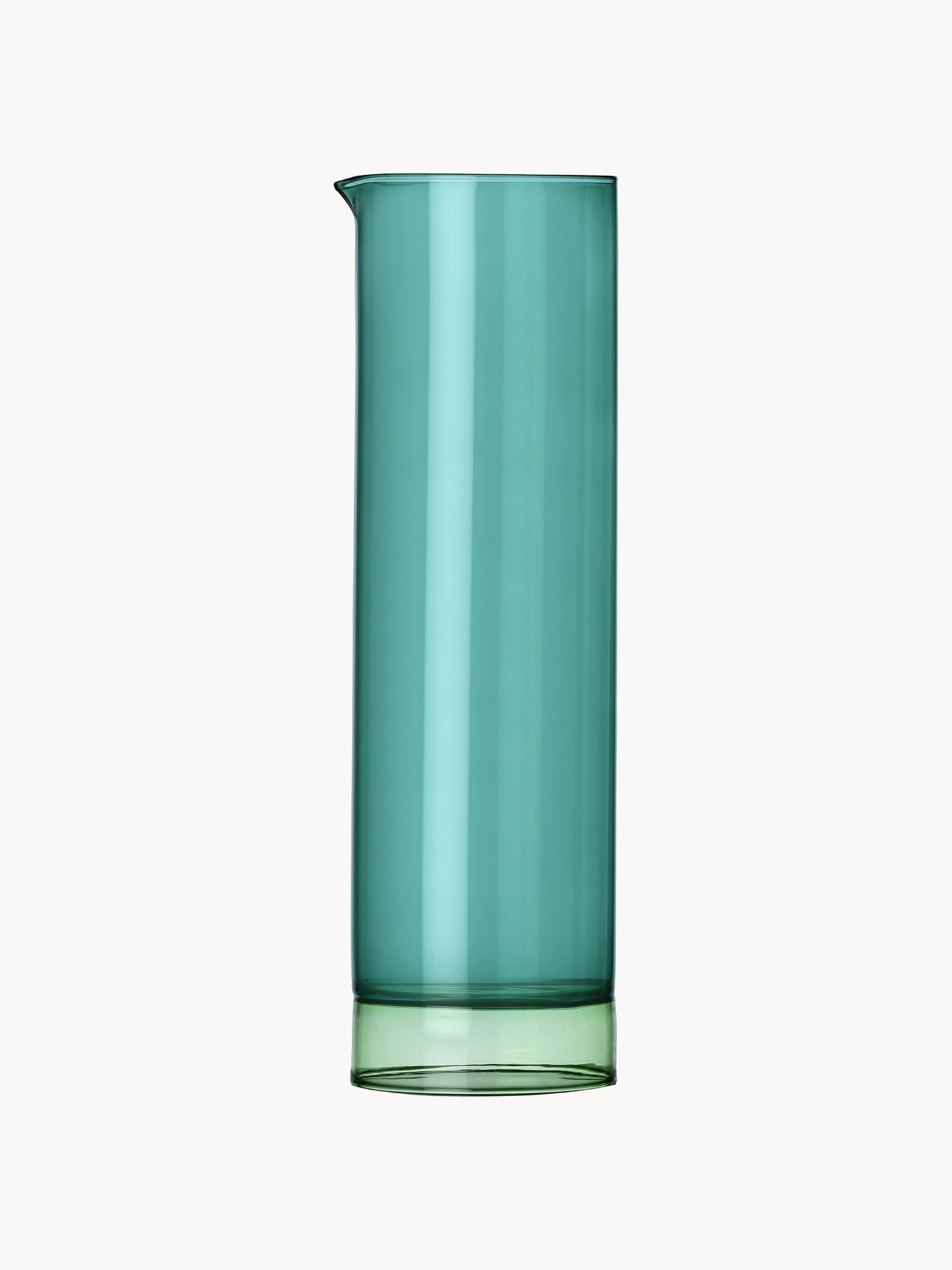 Handgefertigte Glas-Karaffe Bamboo Groove aus Borosilikatglas, 1.2 L