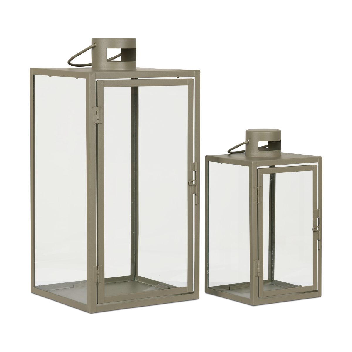 Artichok Ted glazen windlicht groen - set van 2