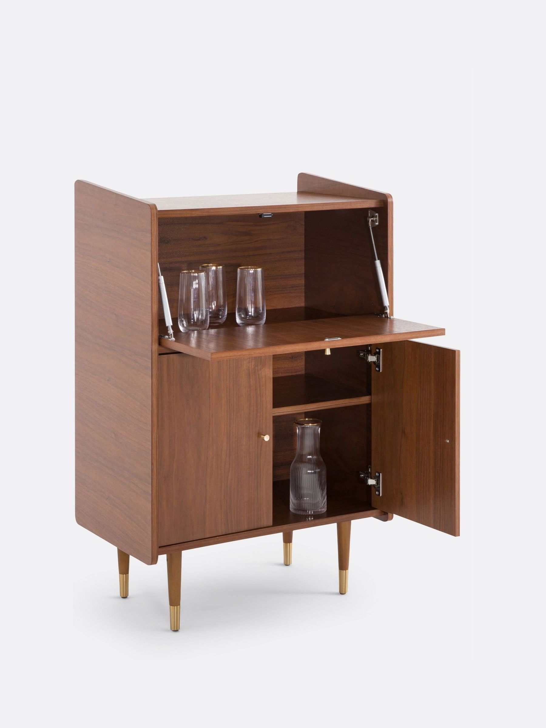 La Redoute Intérieurs Walnut Ronda Vintage 3 Door Bar Cabinet