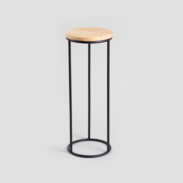 Kwietnik ROH metalowy czarny okrągły 20x53,5 cm HOMLA