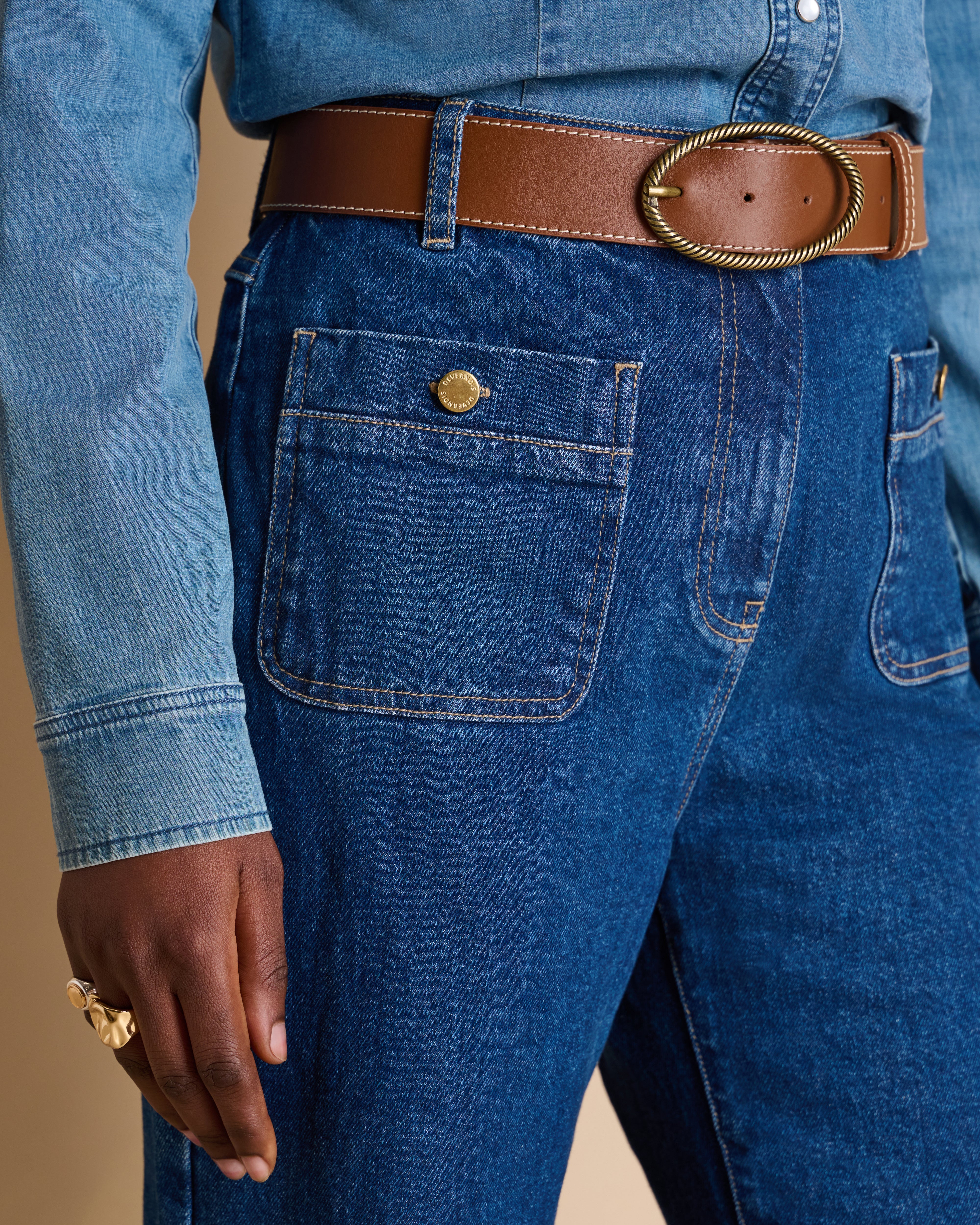 Jean flare bleu PANDORE/14133/317