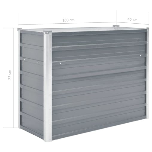 NNEVL Garden Raised Bed Galvanised Steel 100x40x77 cm Grey
