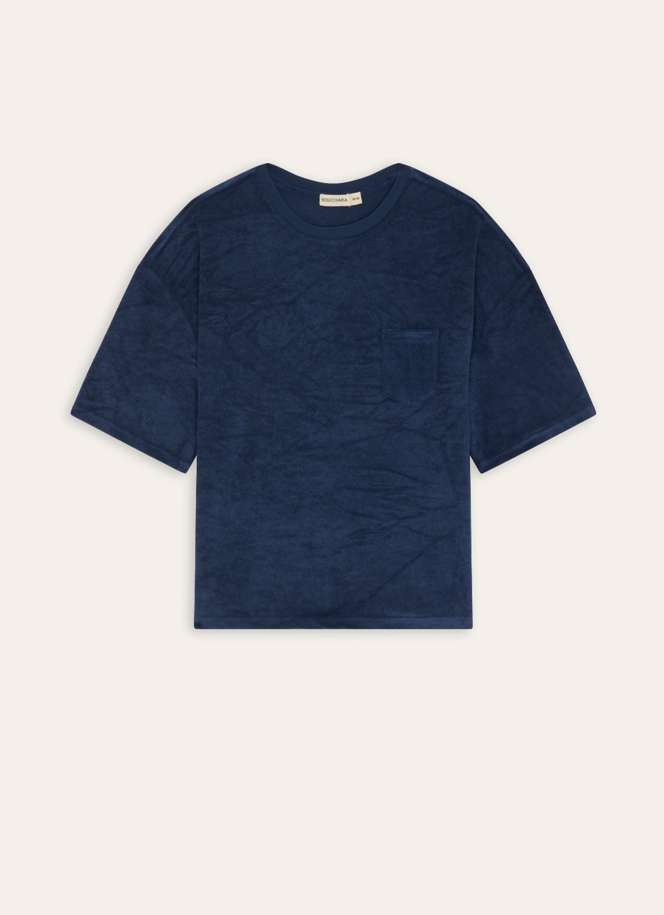TEE-SHIRT MANCHES COURTES EN MATIÈRE ÉPONGE ECRU