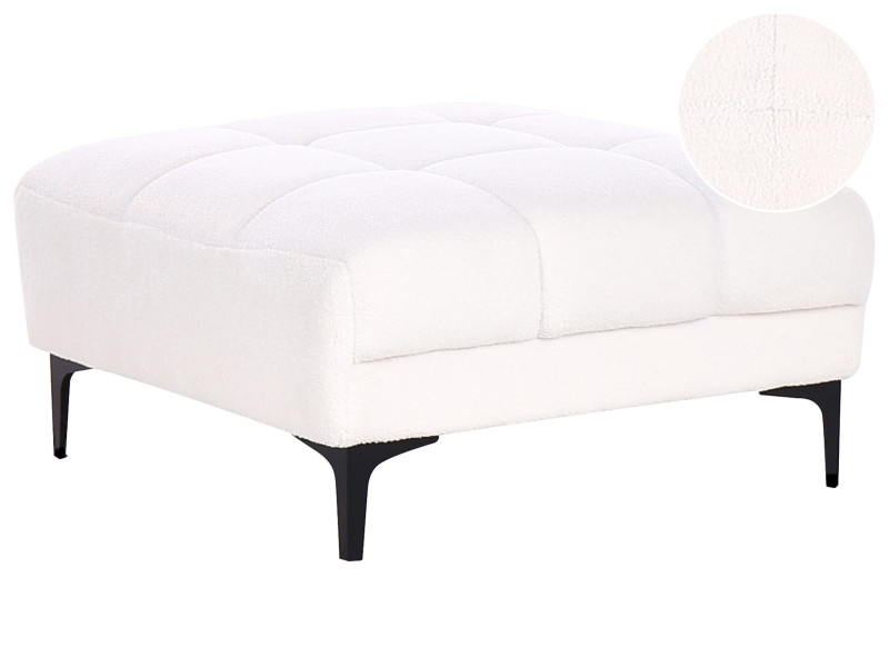 Otomana tapicerowana podnóżek biała