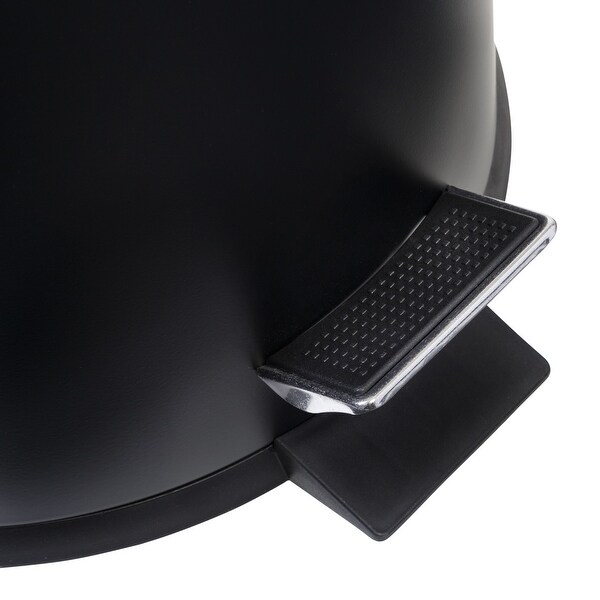 Matte Black 30-Liter Round Step Trash Can with Bucket
