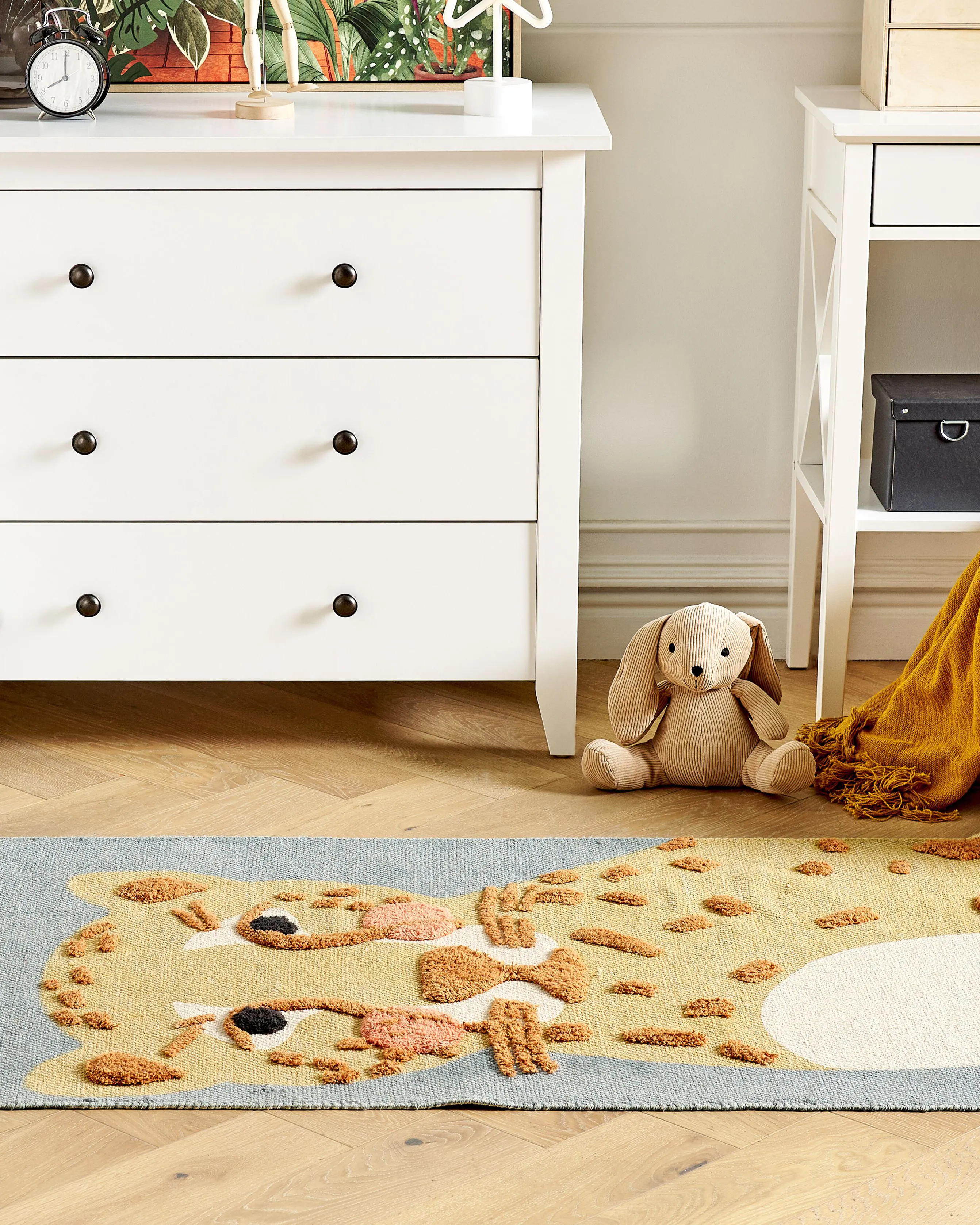 Kids Rug TANGSE Grey 80 x 150 cm Cotton