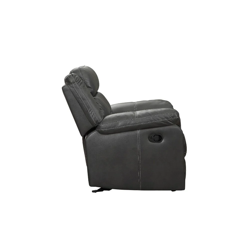 Airehyde Match Glider Recliner Chair With Contrast Stitching, Gray