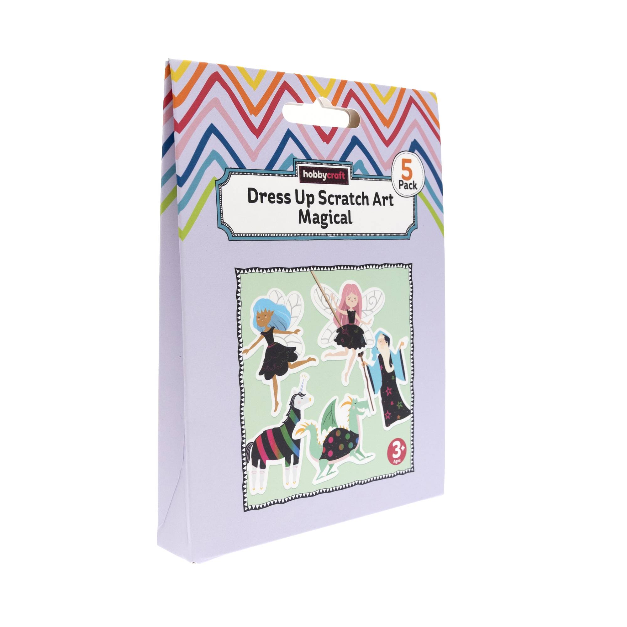 Dress-Up Scratch Art Magical Creatures Kit 5 Pack