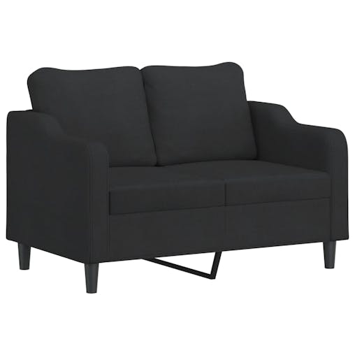 NNEVL 3 Piece Sofa Set with Pillows Black Fabric