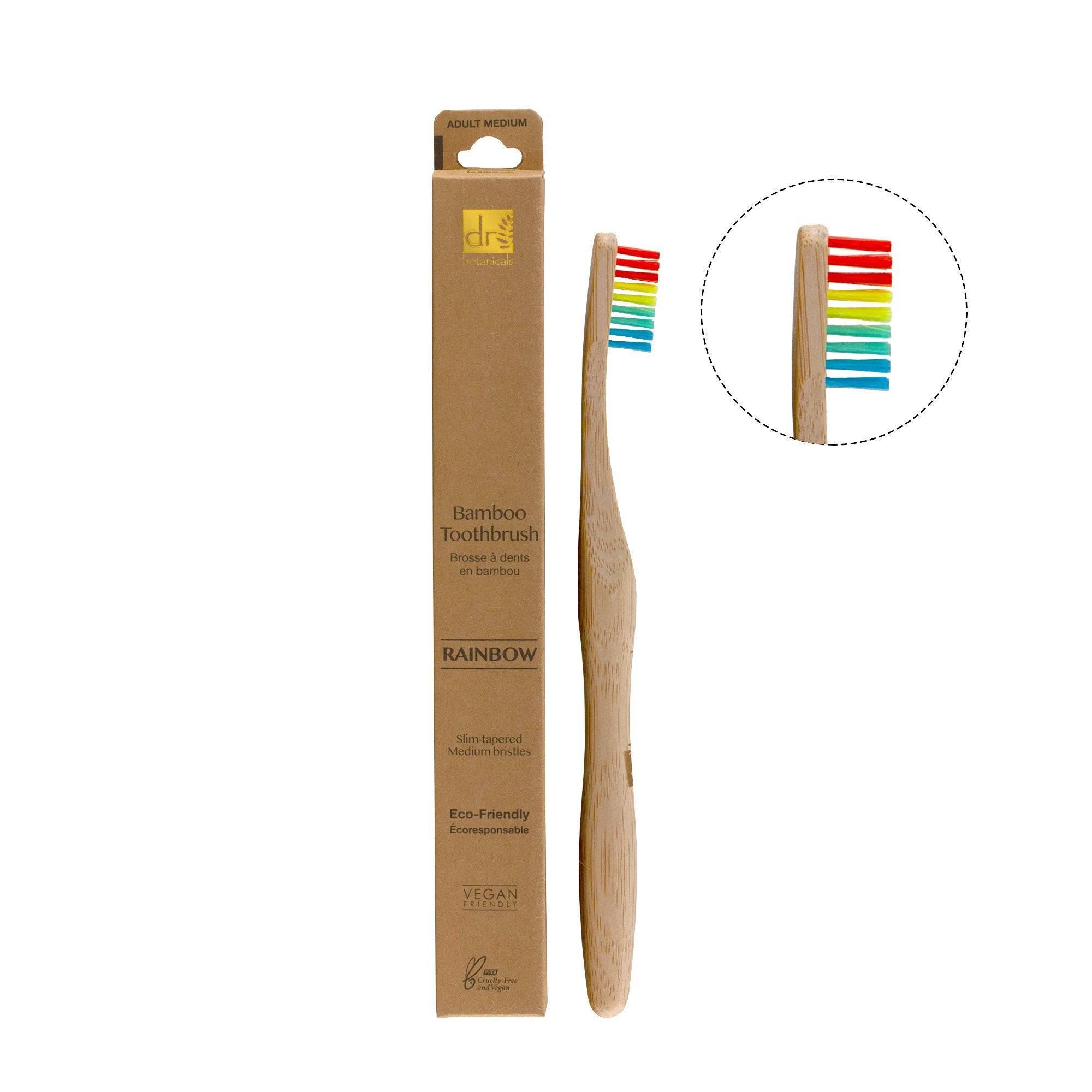 Dr. Botanicals Bamboo Toothbrush Rainbow x 2 Duo Set