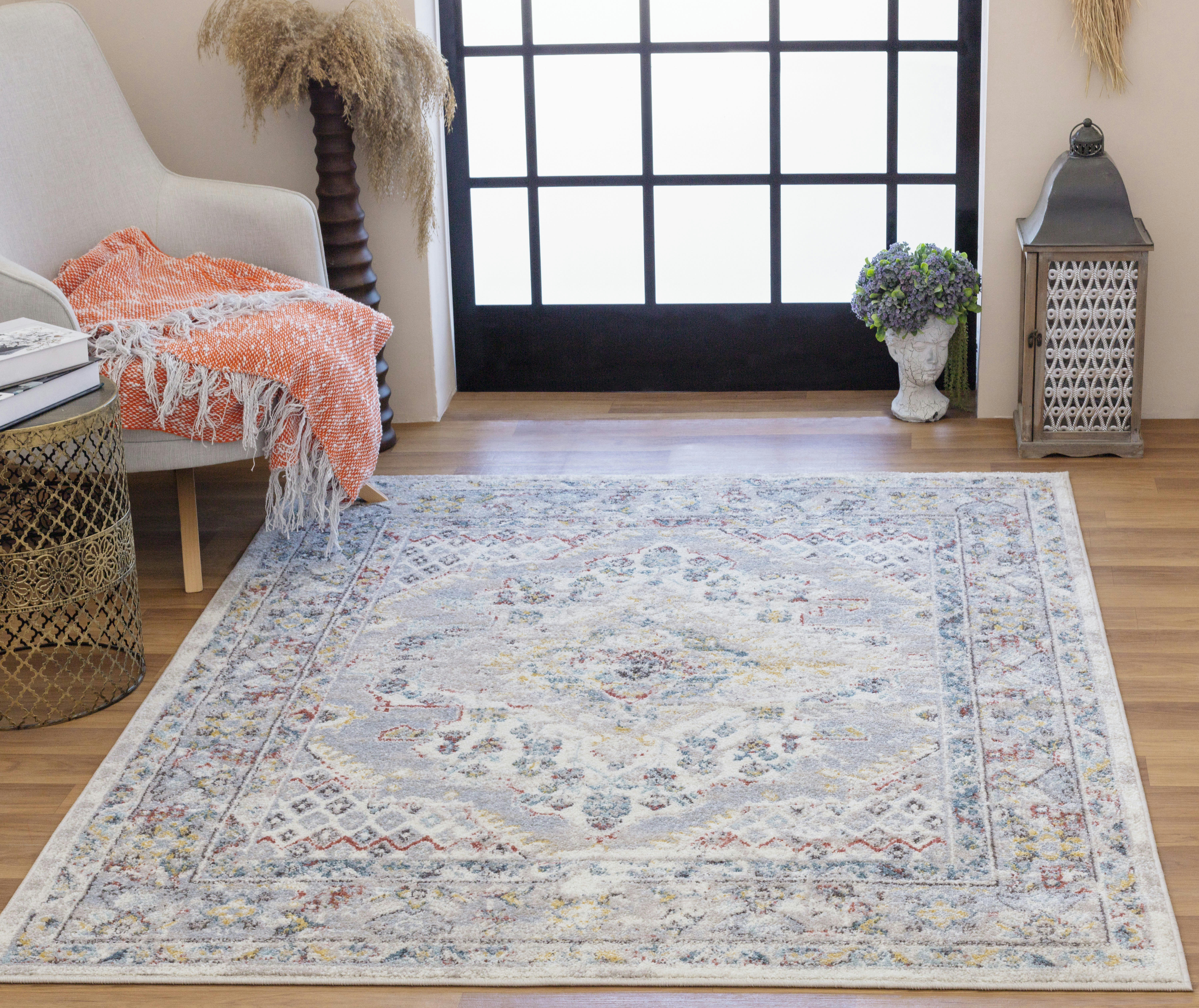 JADE - Tapis Vintage Oriental Multicolore/Gris 160x213
