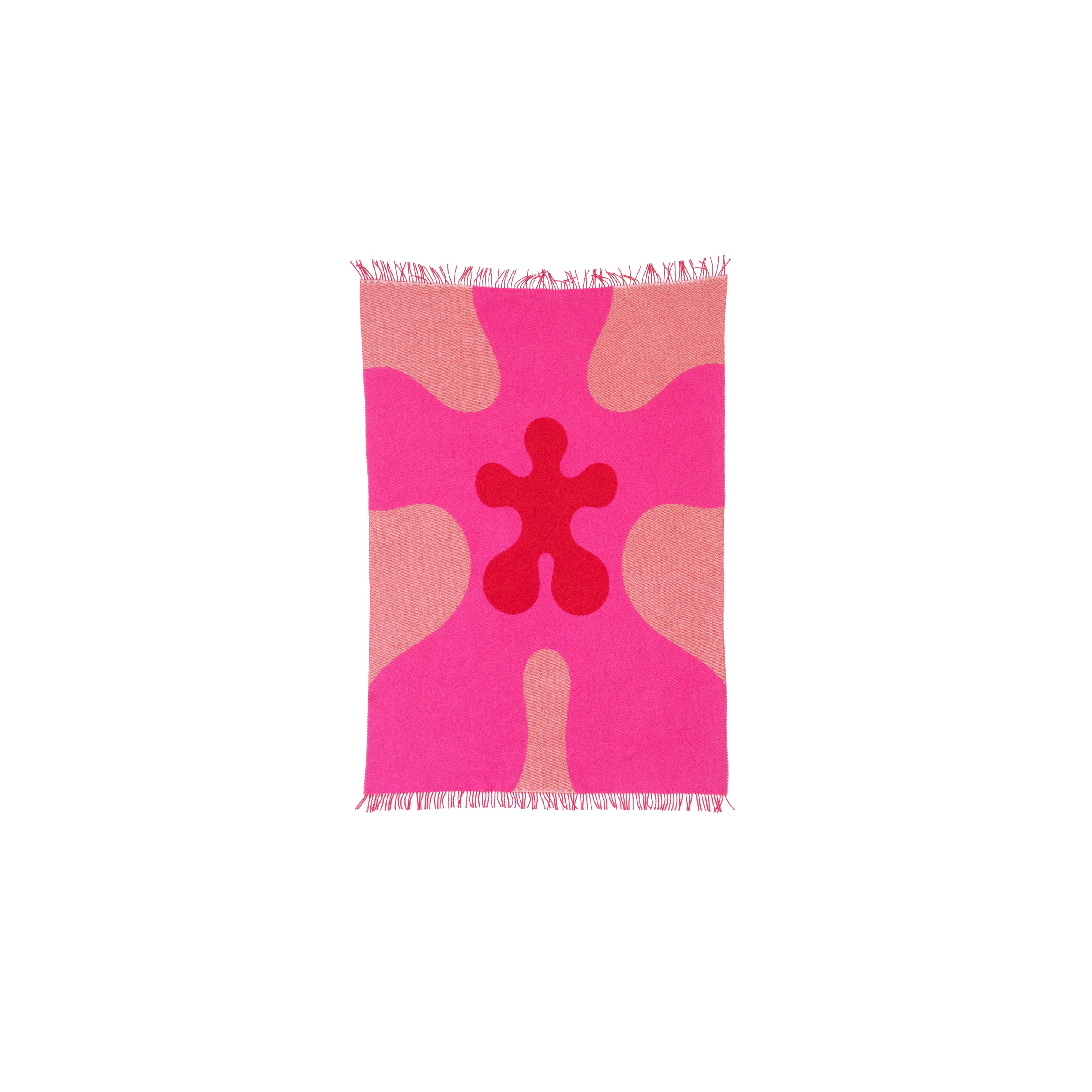 Red, Pink and White Art Throw - Bold Organic Pop Pattern