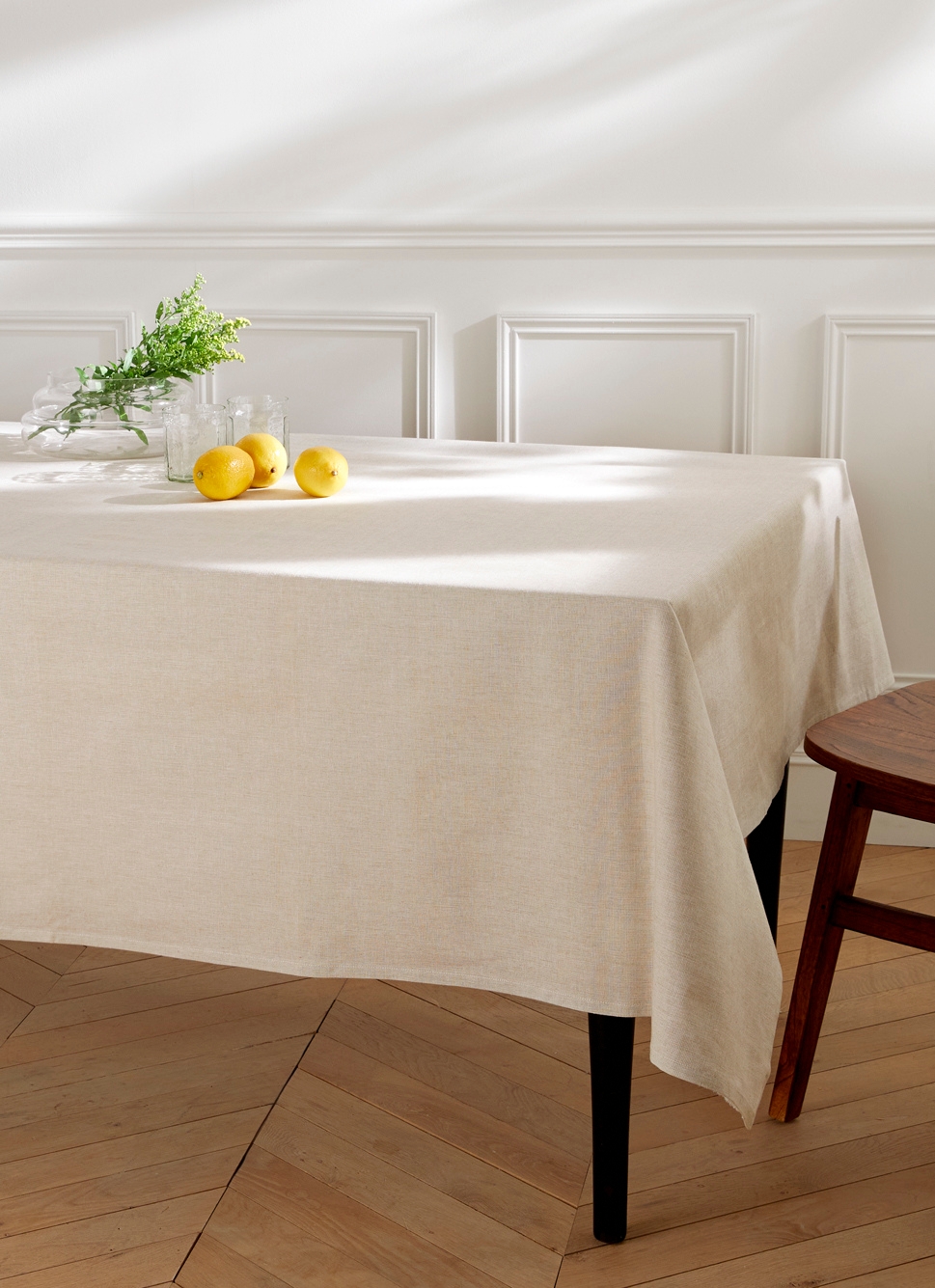 NAPPE ENDUITE EN COTON TEXTURÉ BEIGE