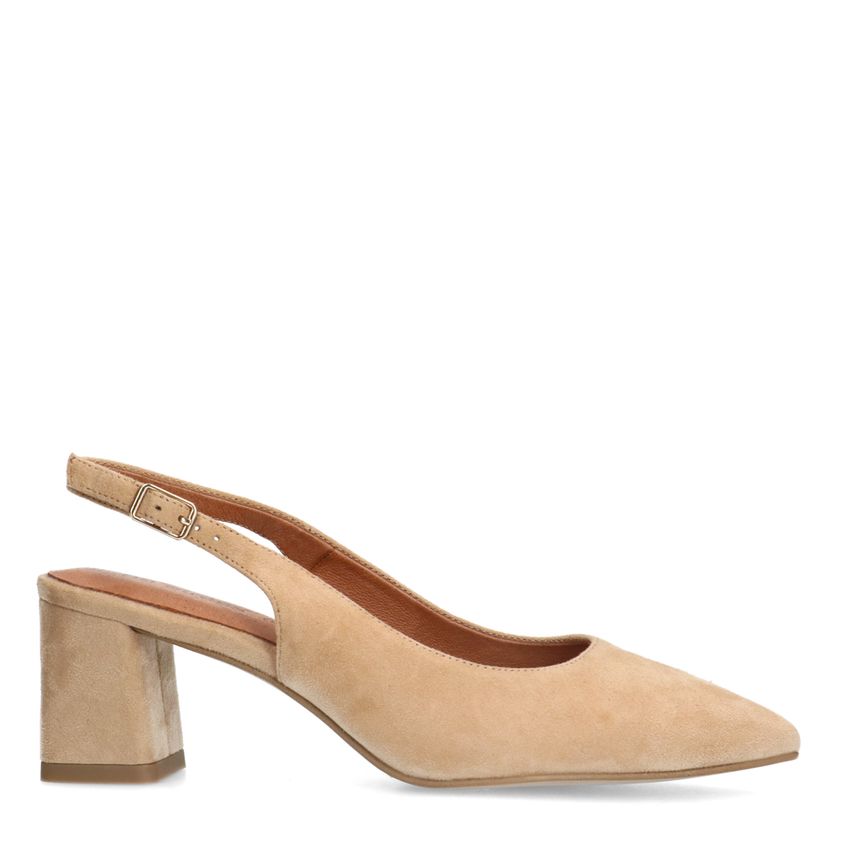 No Stress Beige suède slingbacks