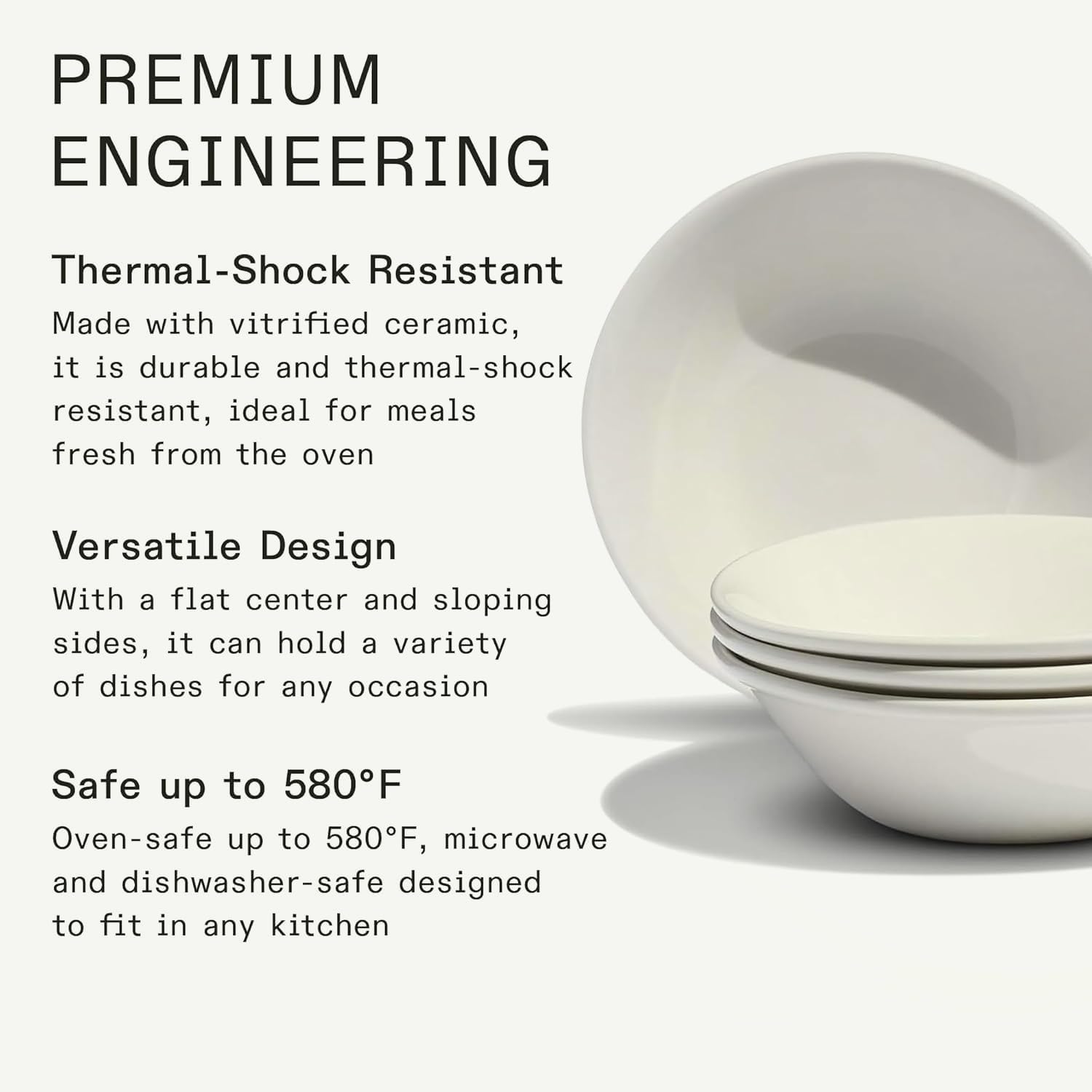 Made In Cookware | Set of 4 | Side Bowls | White | Porcelain | Crafted in England