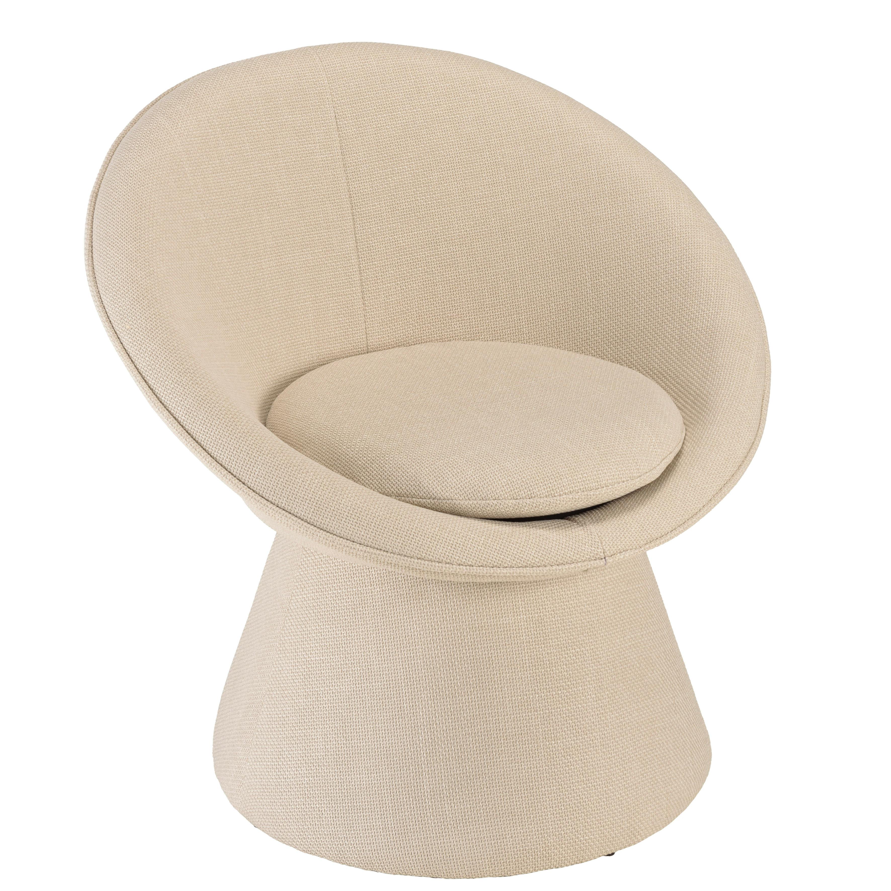 Fauteuil rembourré en tissu beige CASTILLE