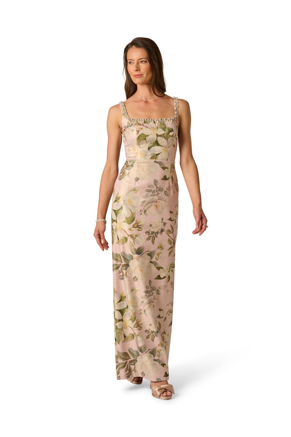 Adrianna Papell Stretch Jacquard Column Dress