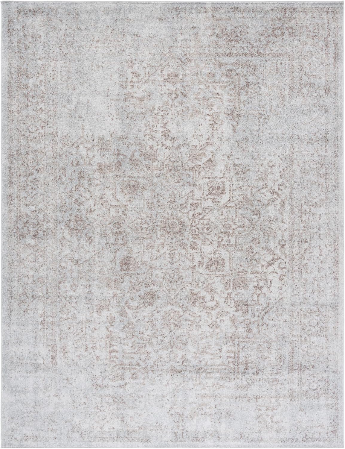 SAFAVIEH Area Rug 9x12 - Evoke Collection - Large - Ivory & Taupe, Distressed Design, Non-Shedding & Easy to Clean, Ideal for Living Room, Bedroom, Dining Space (EVK256E)