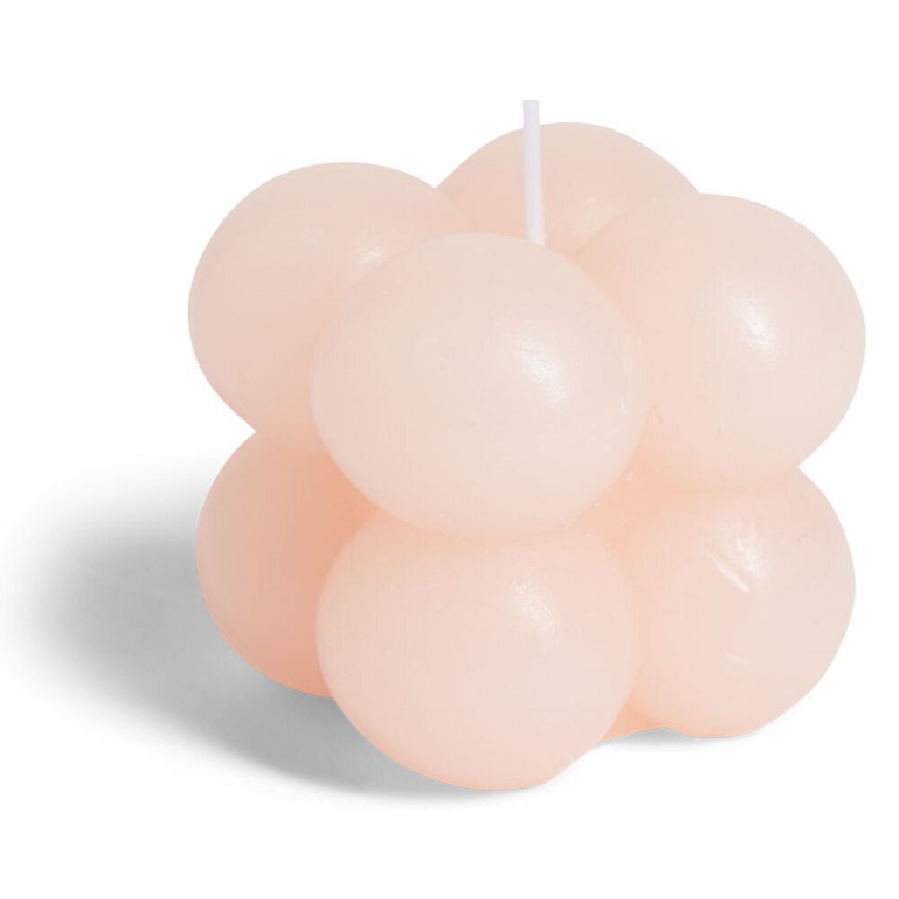 Bougie design bulle - 2 modèles rose ou beige