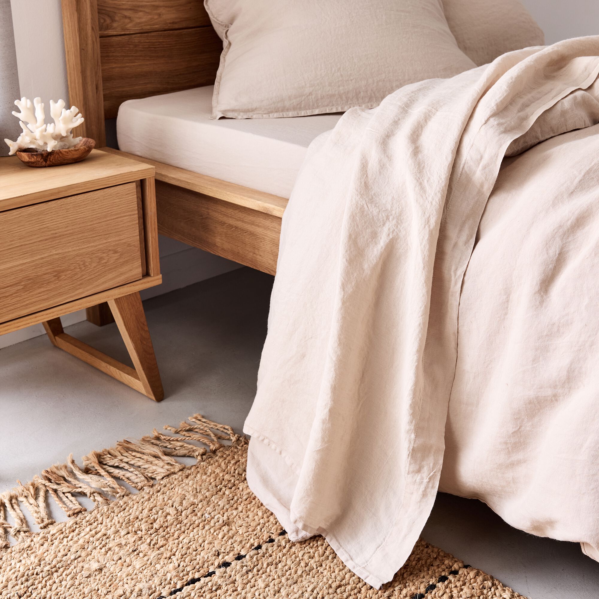 VENCE - Drap plat en lin lavé 270x300cm - beige