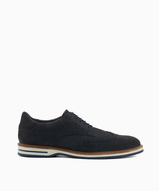 Barkings Navy - Nubuck Leather Lace-Up Shoes