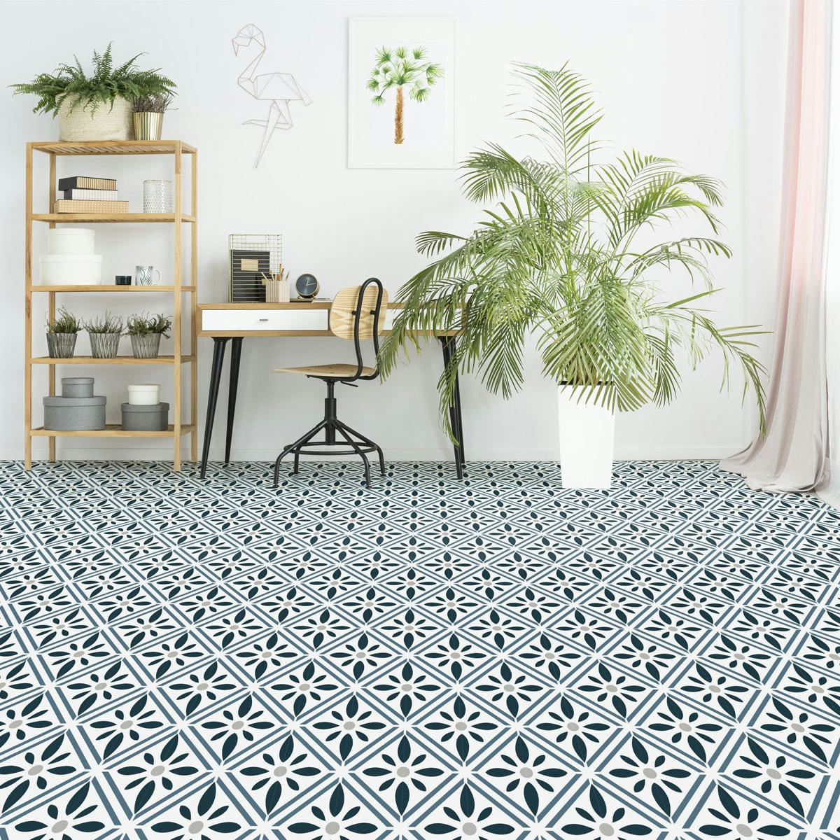 - Adhésifs stickers sol carrelages daphna 60x100cm