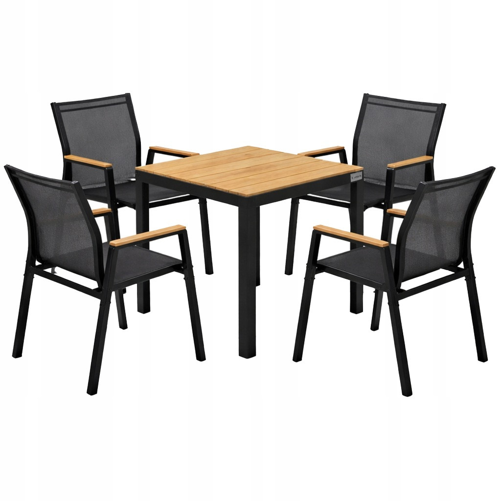 Zestaw mebli ogrodowych balkon stół Allen-ST 70x70W   4x krzesło Polinka KD