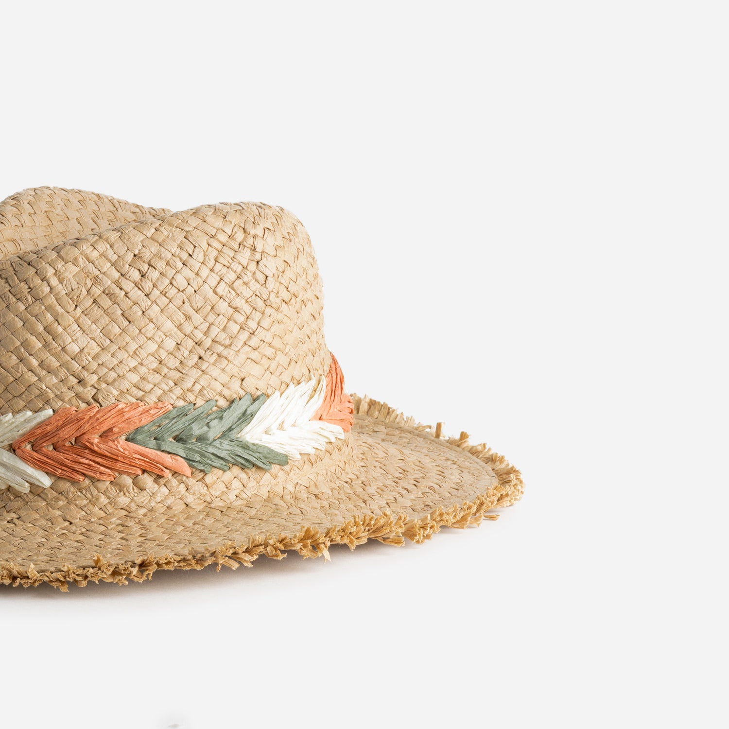 Chapeau TEXTO beige paille papier galon tressé
